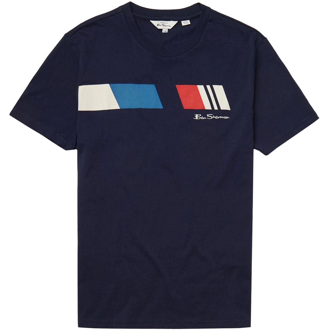 BEN SHERMAN Mens Retro Abstract Stripe T-Shirt