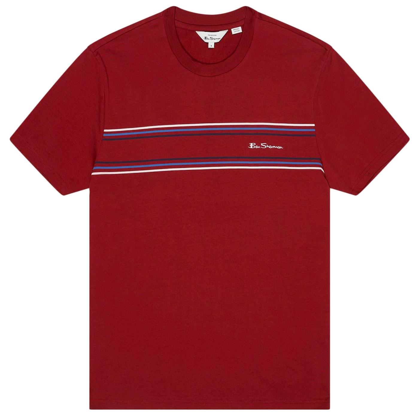 BEN SHERMAN Men's Retro 70s Stripe T-Shirt in Red