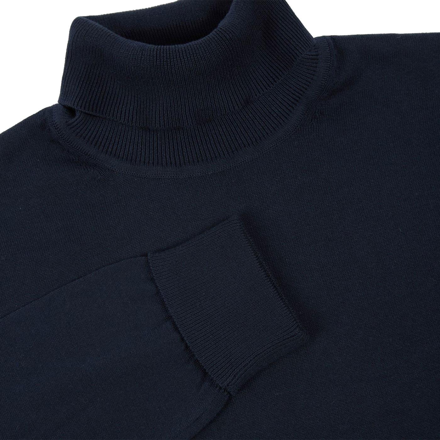 BEN SHERMAN Signature Knitted Roll Neck Jumper Dark Navy