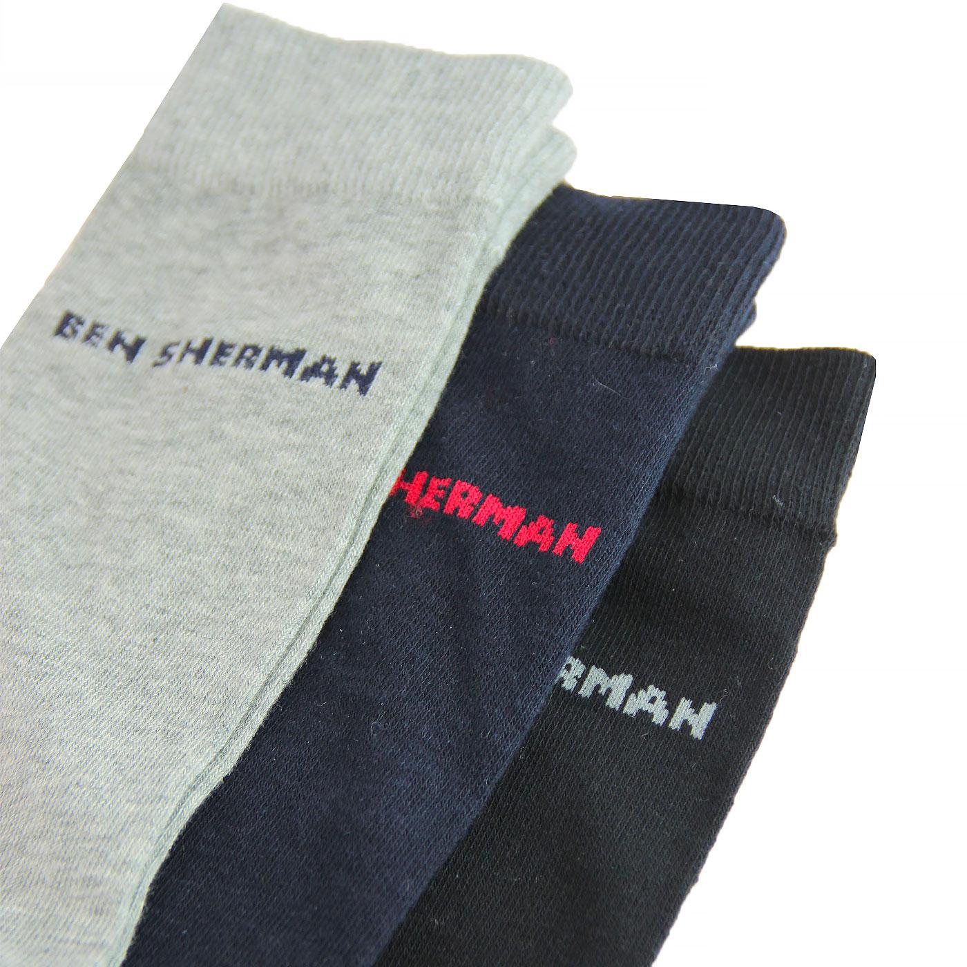 BEN SHERMAN Hedgehunter 3 Pack Retro Signature Socks