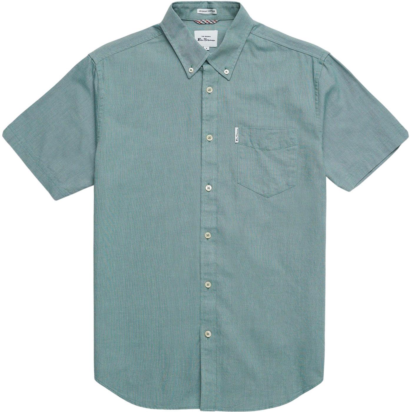 BEN SHERMAN Mod Button Down Oxford Shirt in Jade