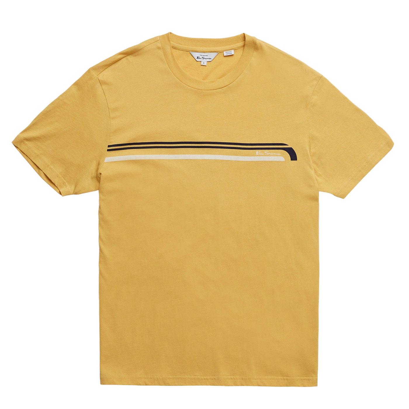 BEN SHERMAN Mens Retro Mod Chest Stripe T-Shirt B
