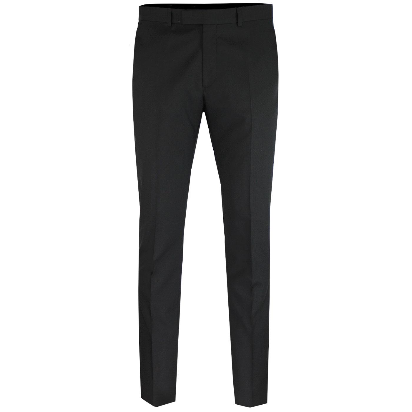 BEN SHERMAN Tailoring 1960s Mod Tonic Suit Trousers Black