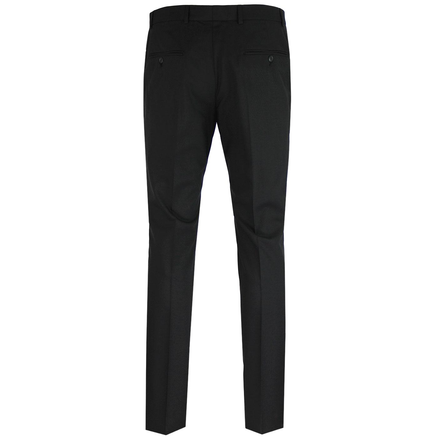 BEN SHERMAN Tailoring 1960s Mod Tonic Suit Trousers Black