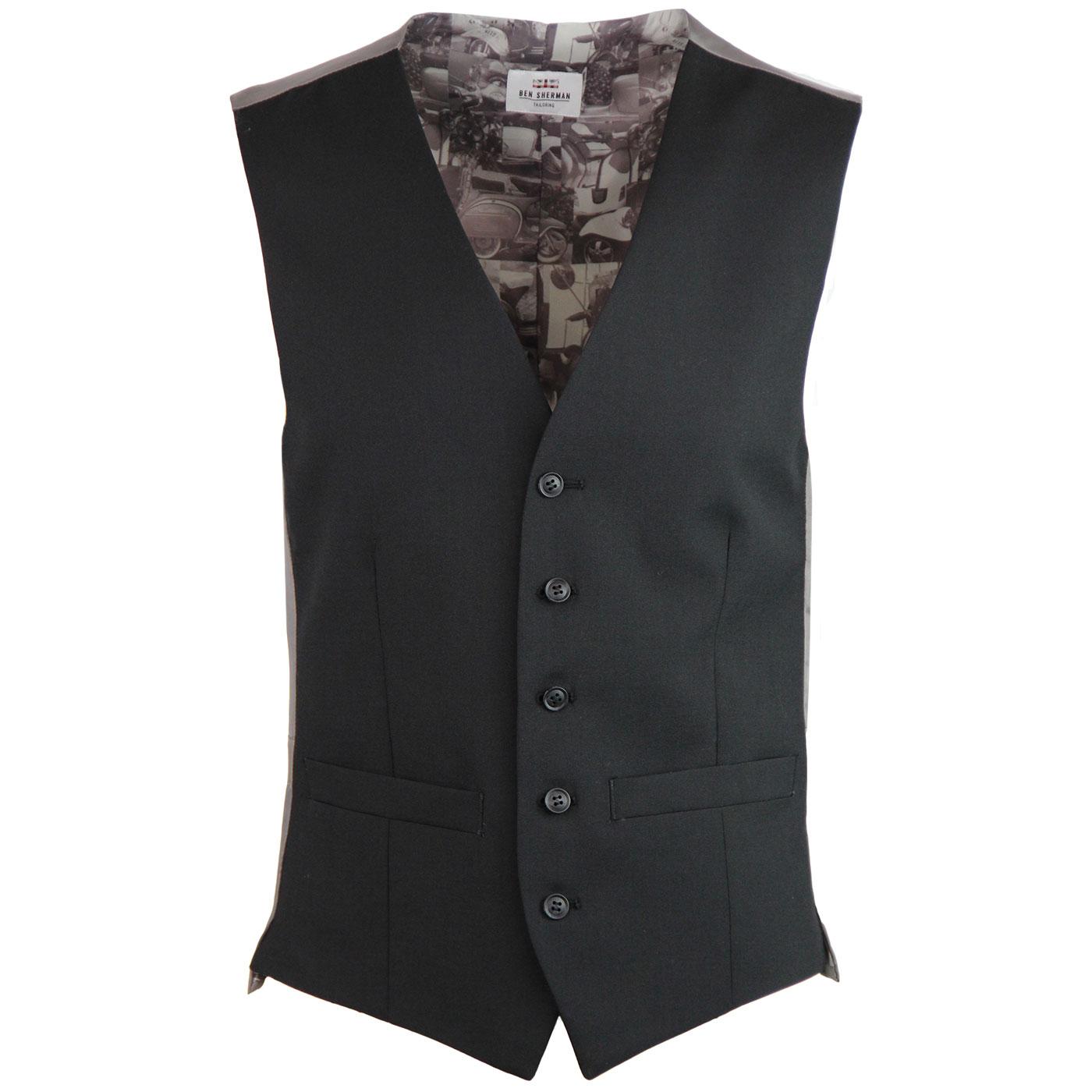 BEN SHERMAN Tailoring Mod Tonic Waistcoat (Black)