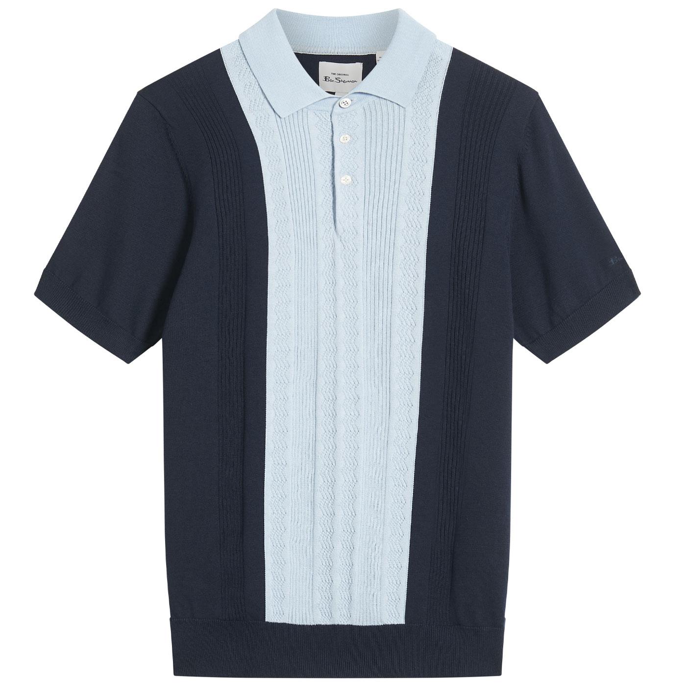 Ben Sherman Textured Block Stripe Knitted Polo DN