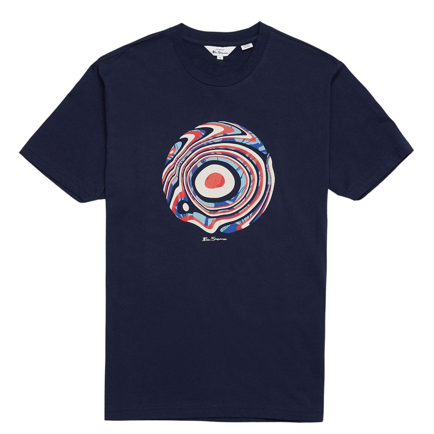 BEN SHERMAN Retro 60's Trippy Target Print Tee