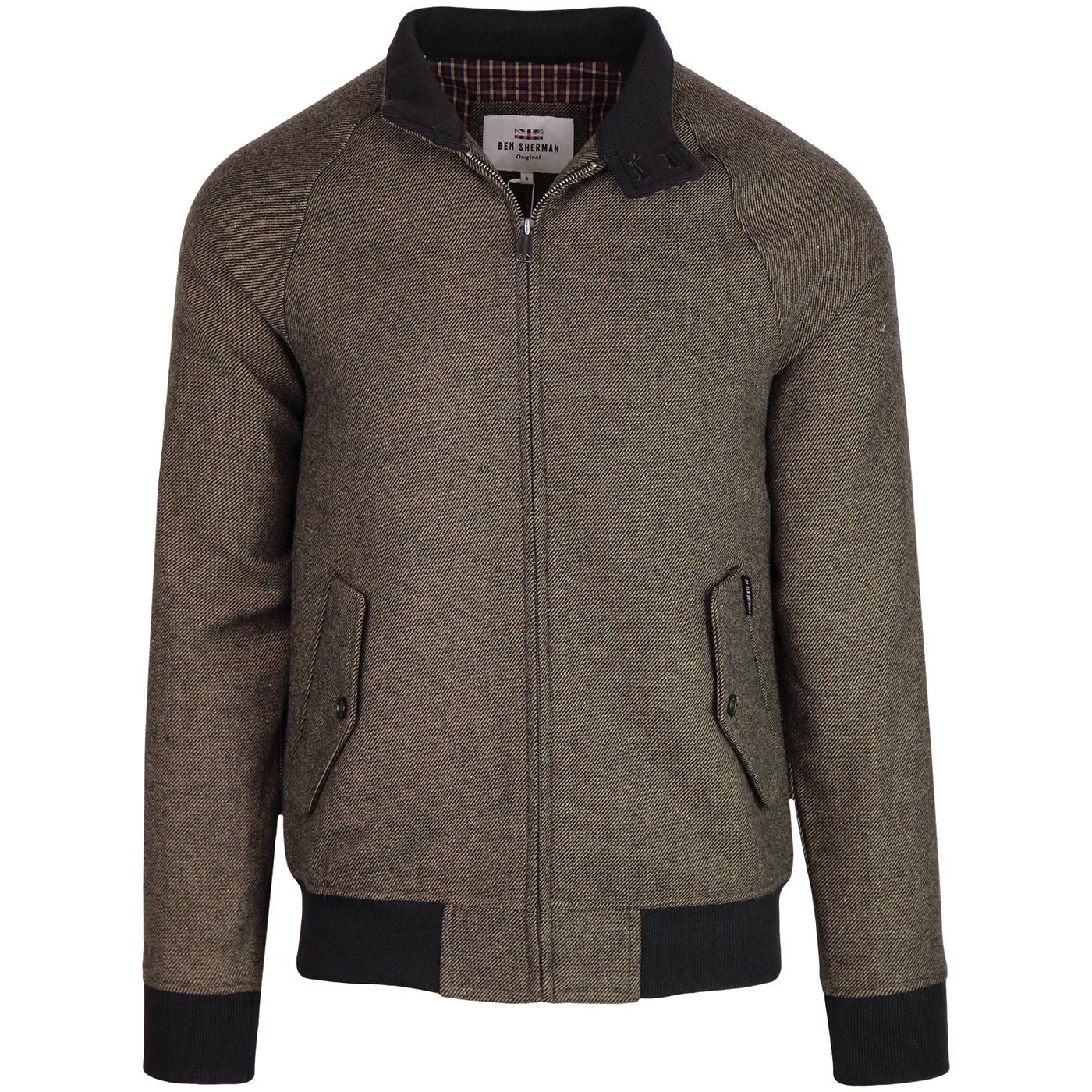 BEN SHERMAN Men's Mod Wool Harrington Jacket BARK