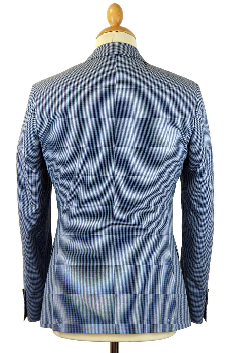 Ben Shermen Tailoring Mod Micro Check Suit in Nightshadow Blue