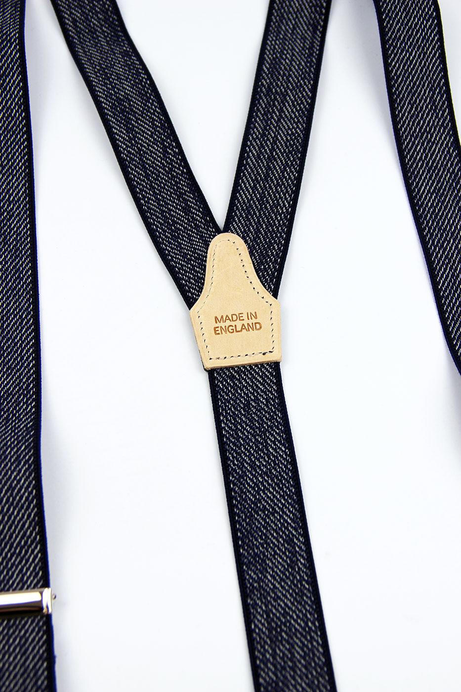 Ben Sherman Made in England Retro Mod Braces in Navy