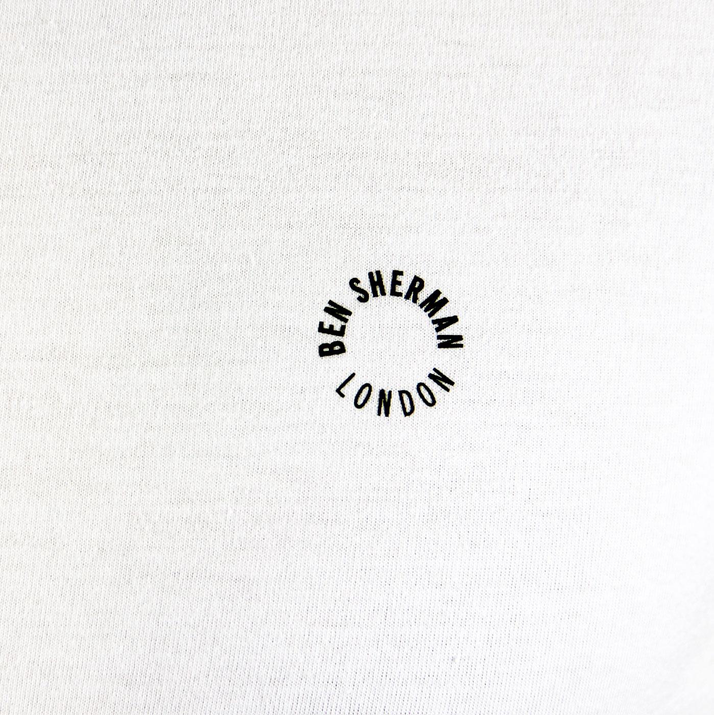 BEN SHERMAN Retro Mod Small Button Logo Core T-Shirt White