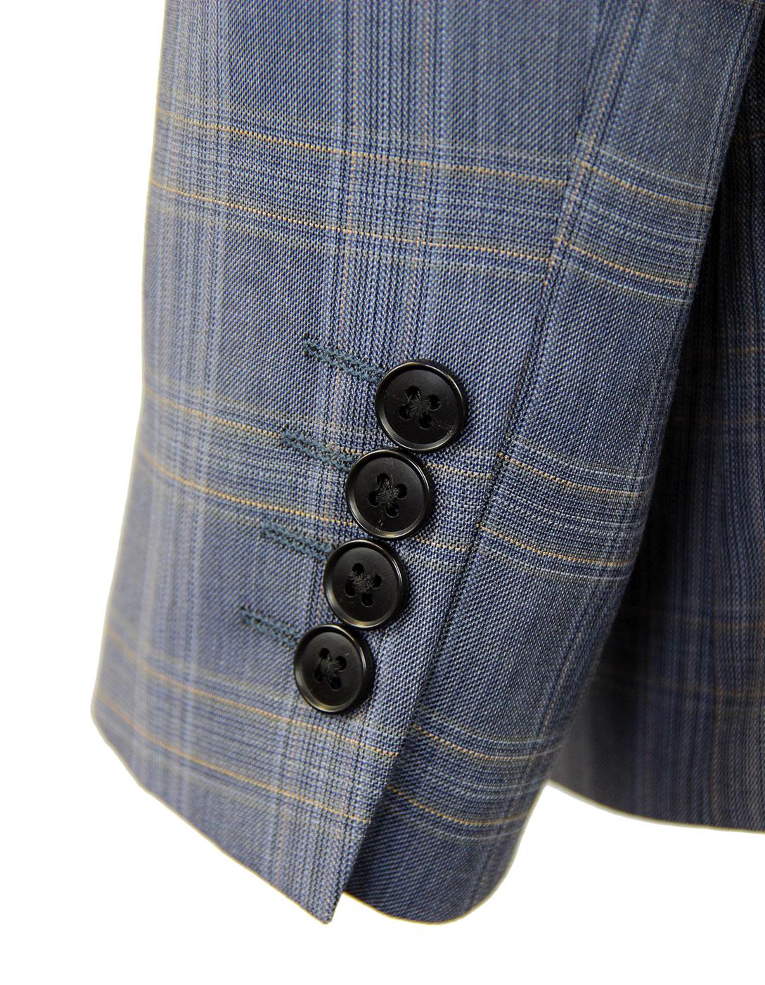 Ben Shermen Prince of Wales Check Suit in Nightshadow Blue