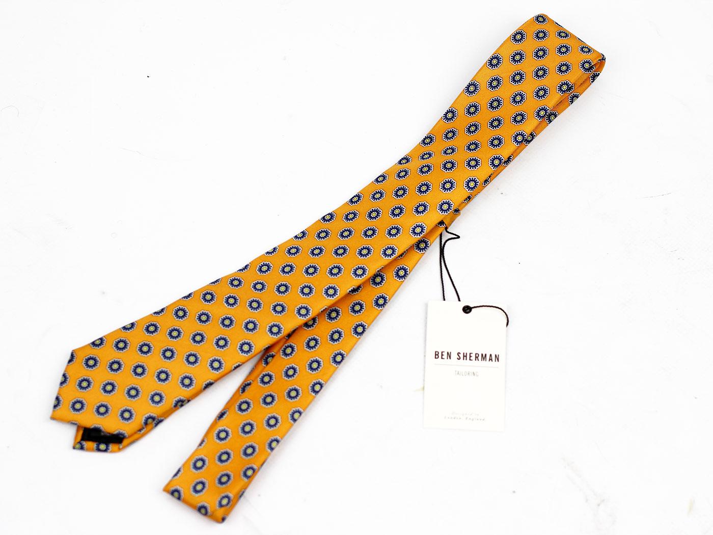 BEN SHERMAN Tailoring Medallion Print Skinny Tie Y