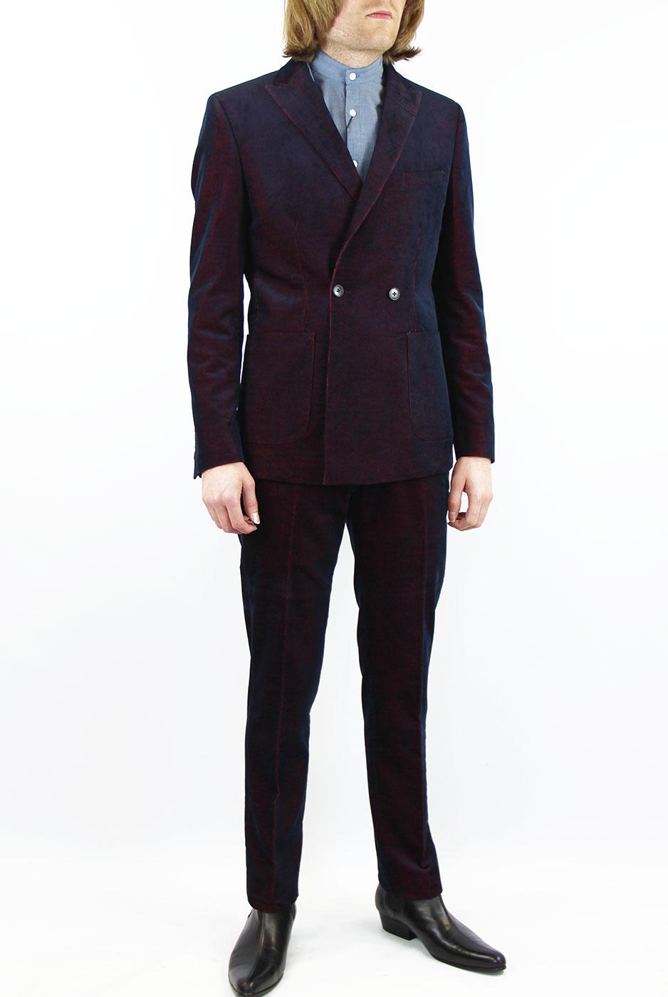 BEN SHERMAN Italian Iridescent Cord Mod Double Breasted Blazer