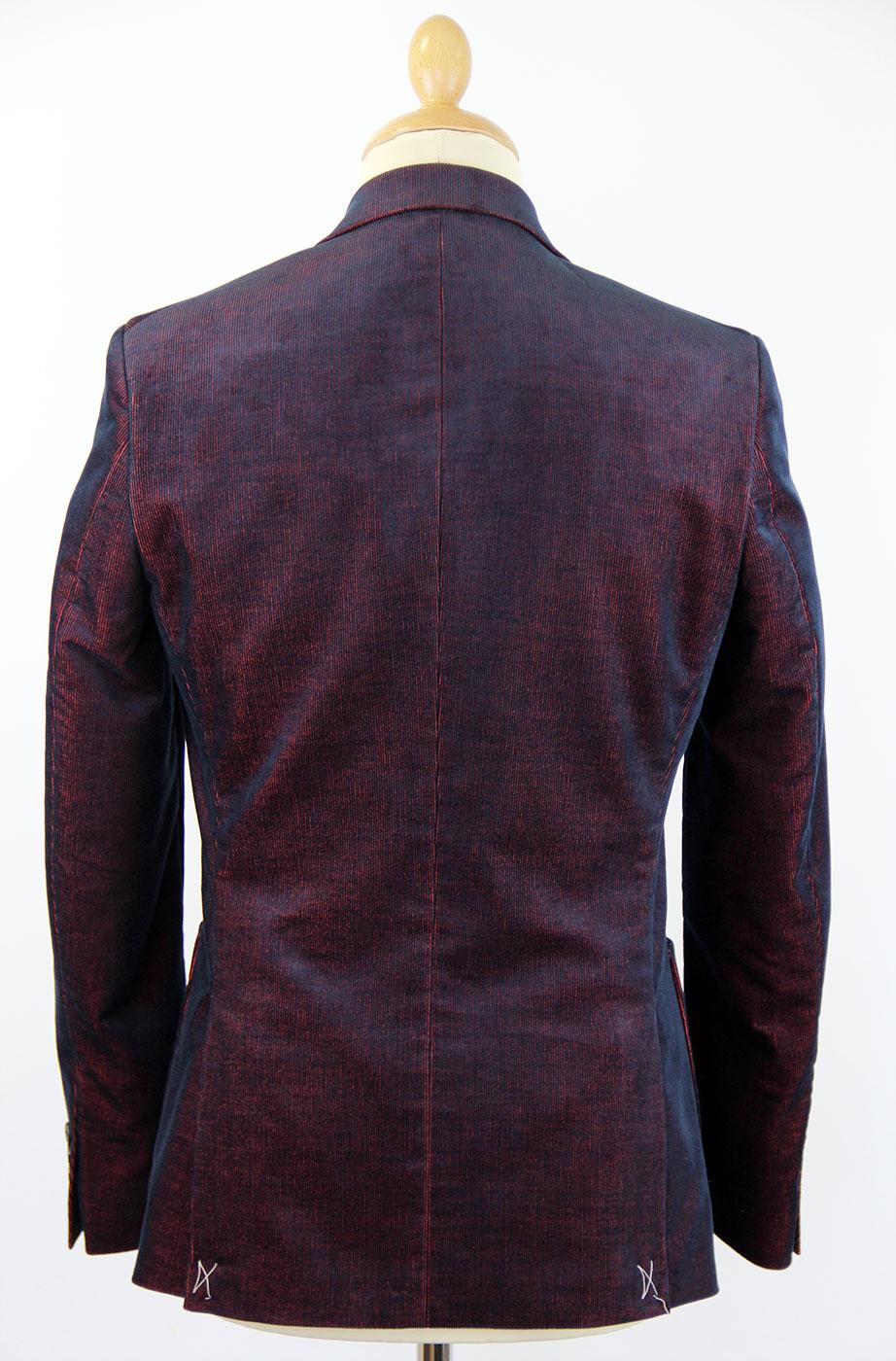 BEN SHERMAN Italian Iridescent Cord Mod Double Breasted Blazer