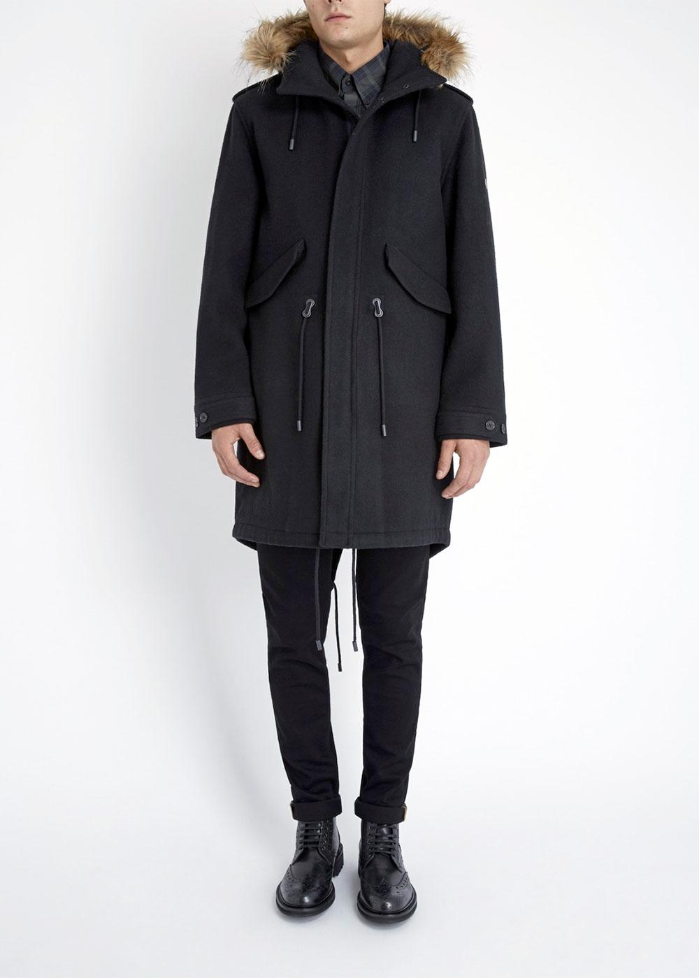 Ben Sherman Stivali Alti Uomo In Scamosciato Nero | Stile Parka Bootie | Nuovi In Scatola