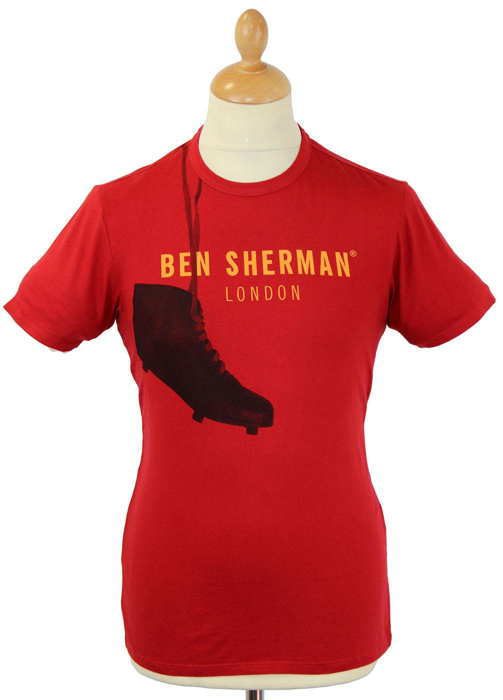 Vintage Football Boots BEN SHERMAN Retro T-shirt