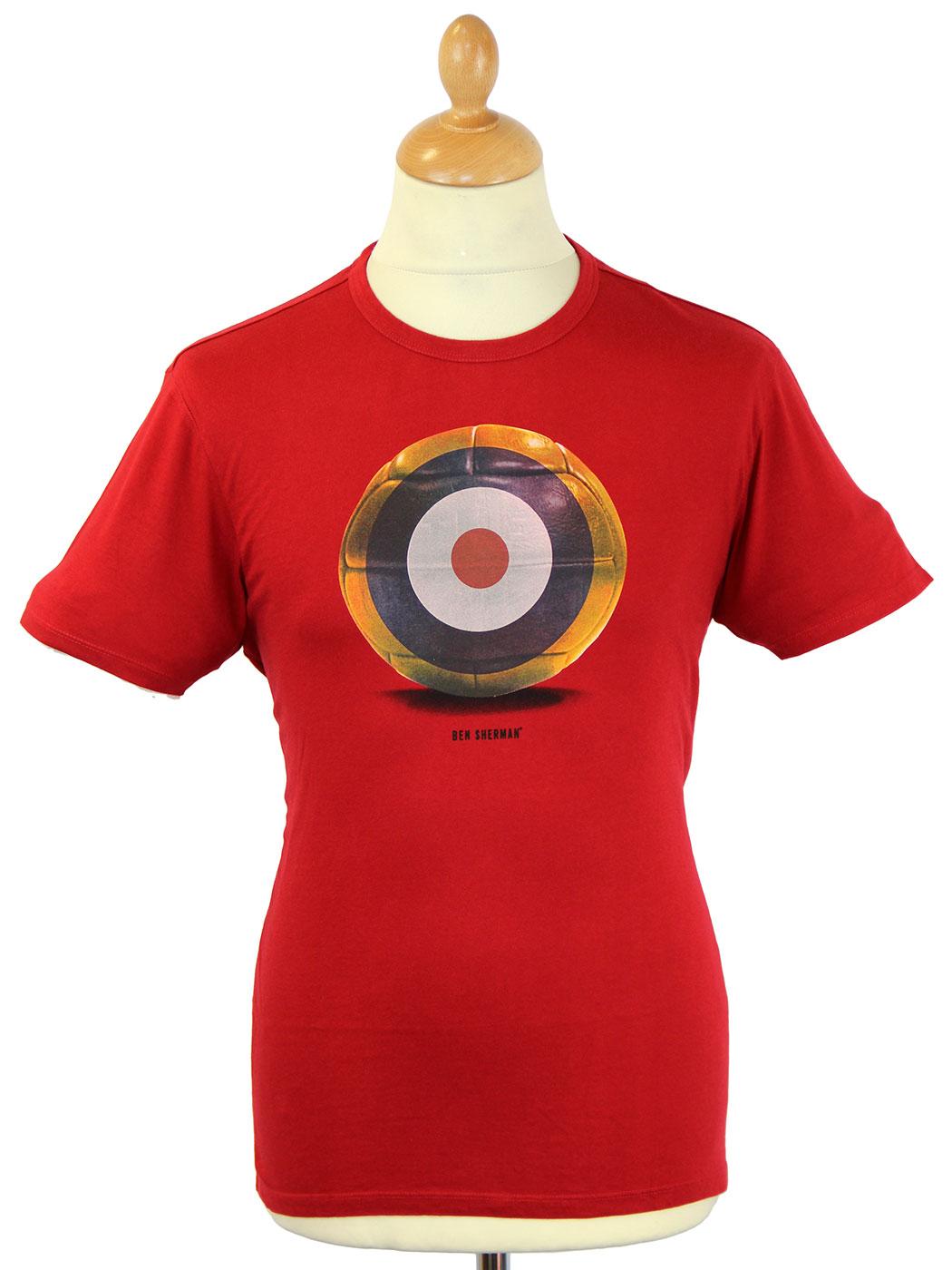 Mod Target Football BEN SHERMAN Retro T-Shirt (R)
