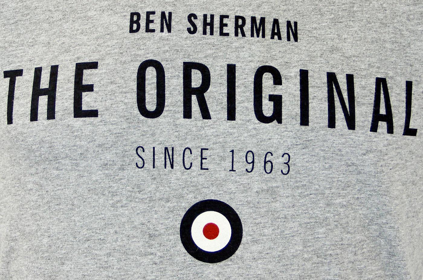 BEN SHERMAN Retro Mod Original Print Signature T-Shirt in Silver