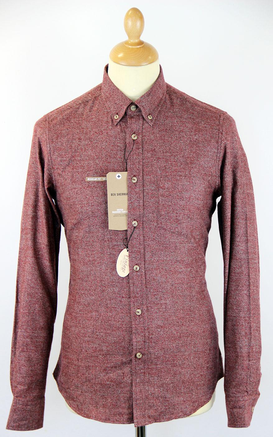 Herringbone Fleck BEN SHERMAN Mod Flannel Shirt R