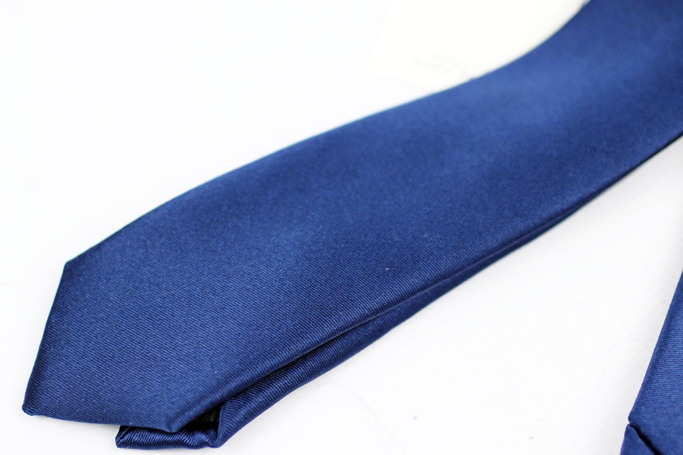 BEN SHERMAN Tailoring Retro Sixties Mod Skinny Blue Tie