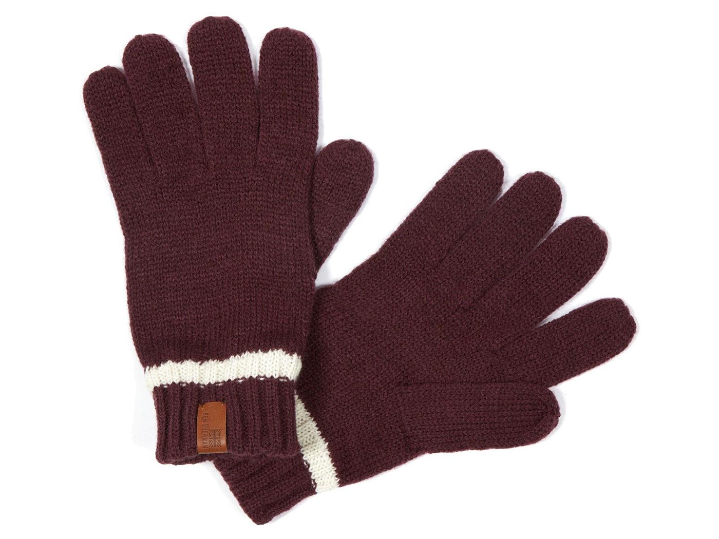 BEN SHERMAN Retro Tipped Stripe Knitted Gloves (B)