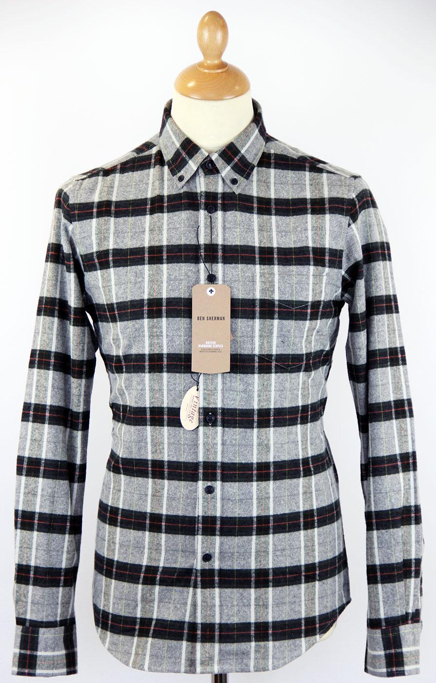 Flannel Check BEN SHERMAN Retro Mod L/S Shirt