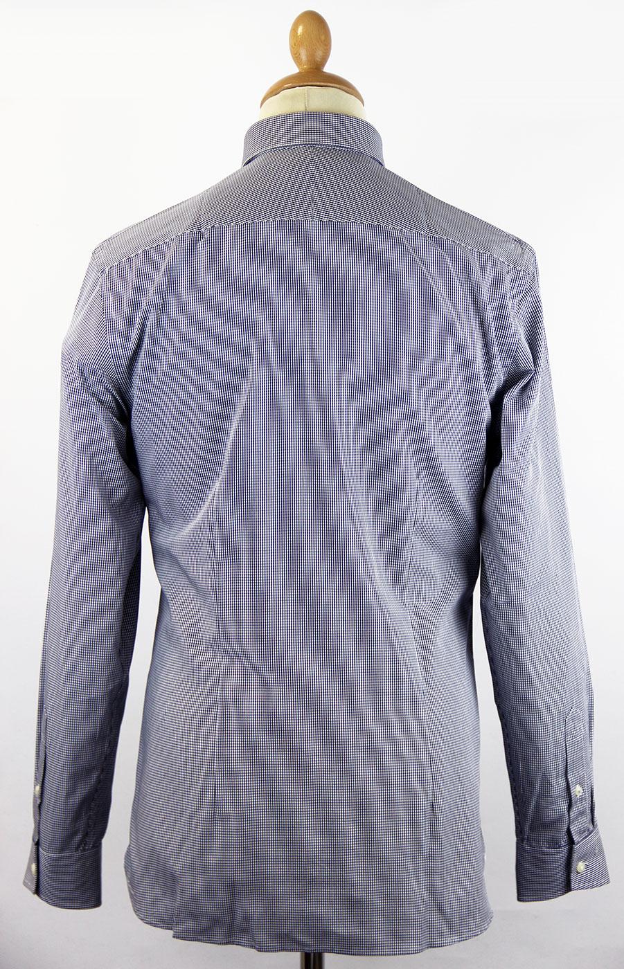 BEN SHERMAN Tailoring Retro Mod Penny Cutaway Collar Shirt Navy