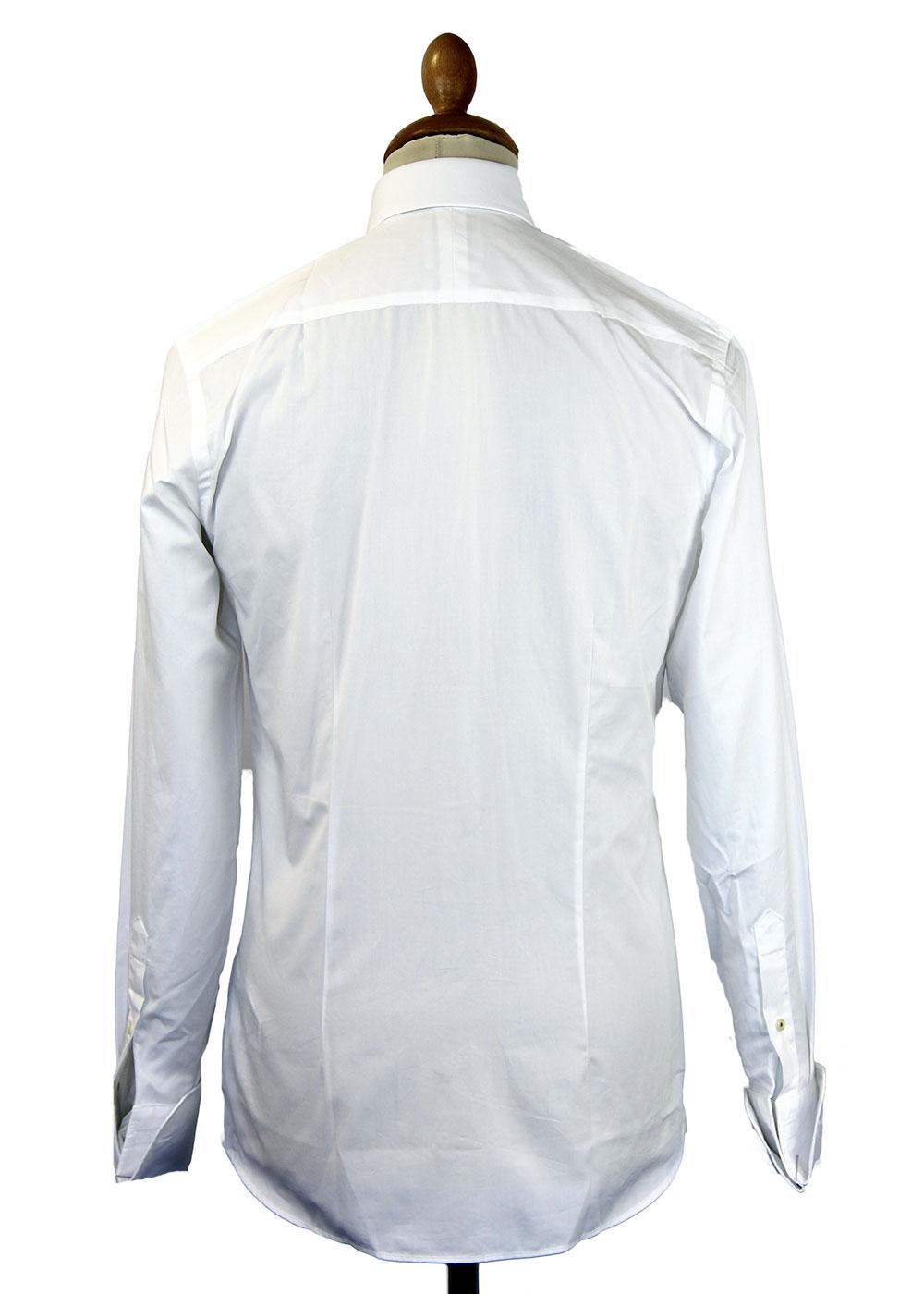 Ben Sherman Retro Front Pleated Evening Shirt in White