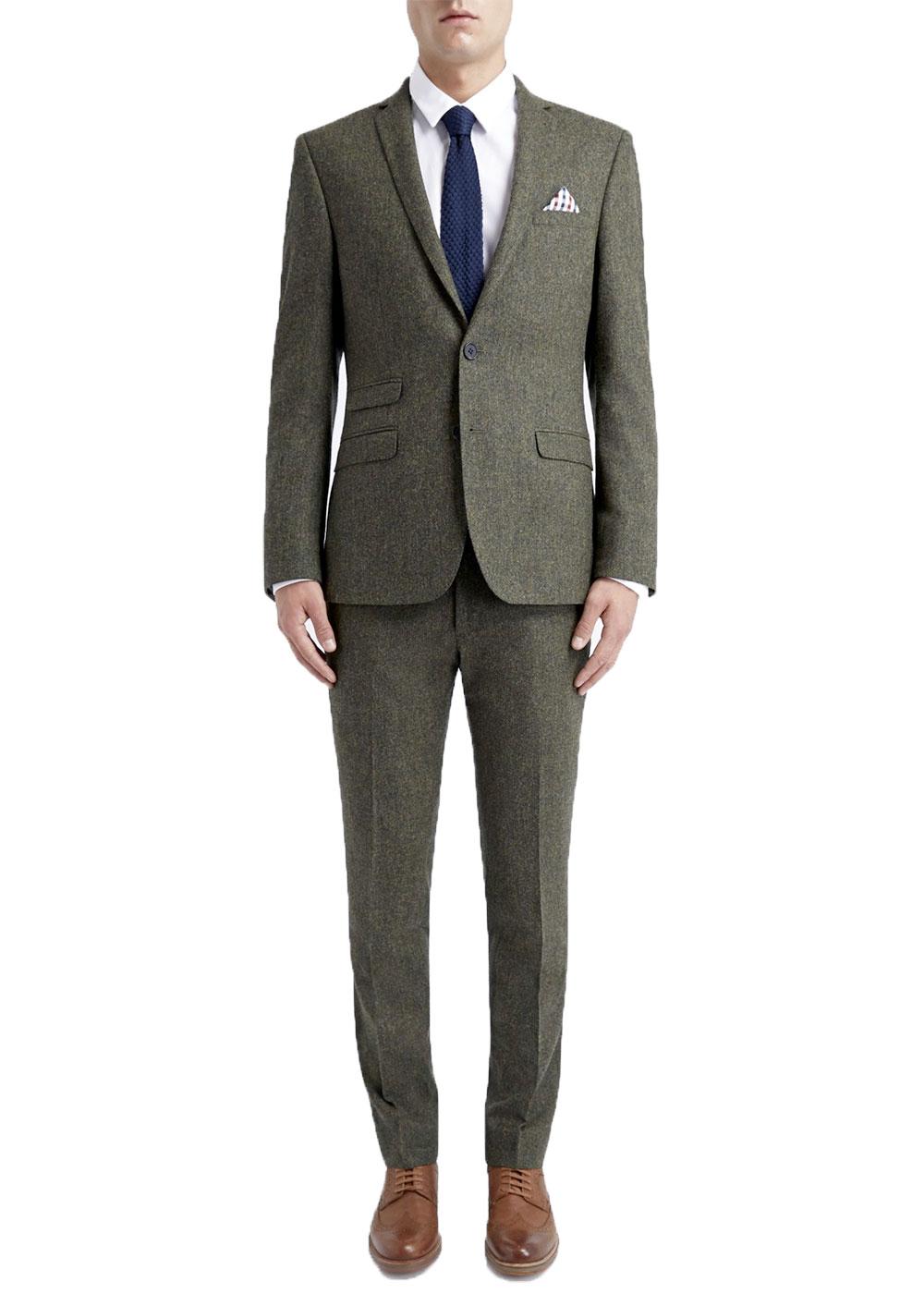 BEN SHERMAN Tailoring Mod 2 Button Tweed Suit