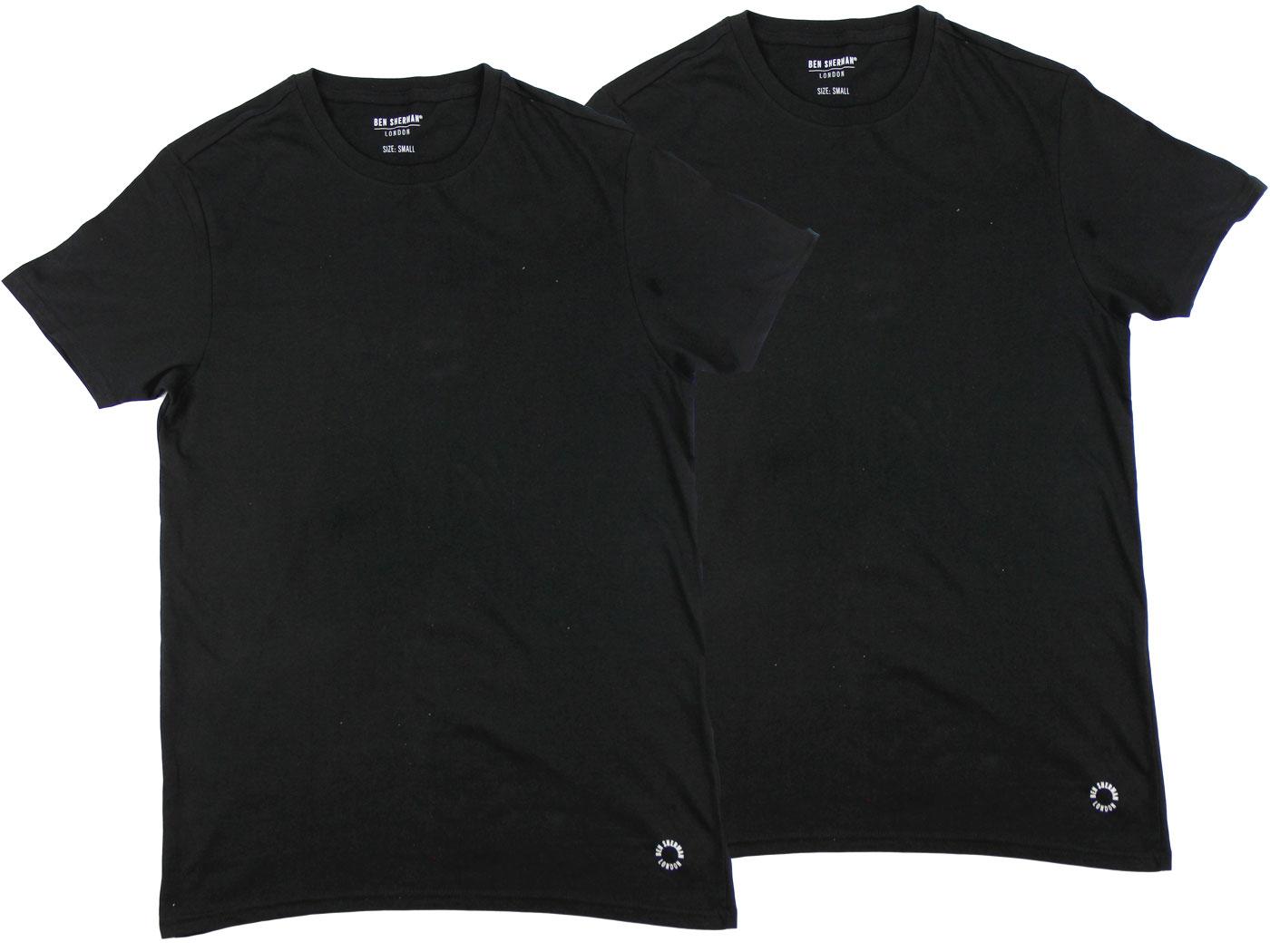 Ben Sherman Retro 60s Mod Two T-Shirt Gift Box in Black
