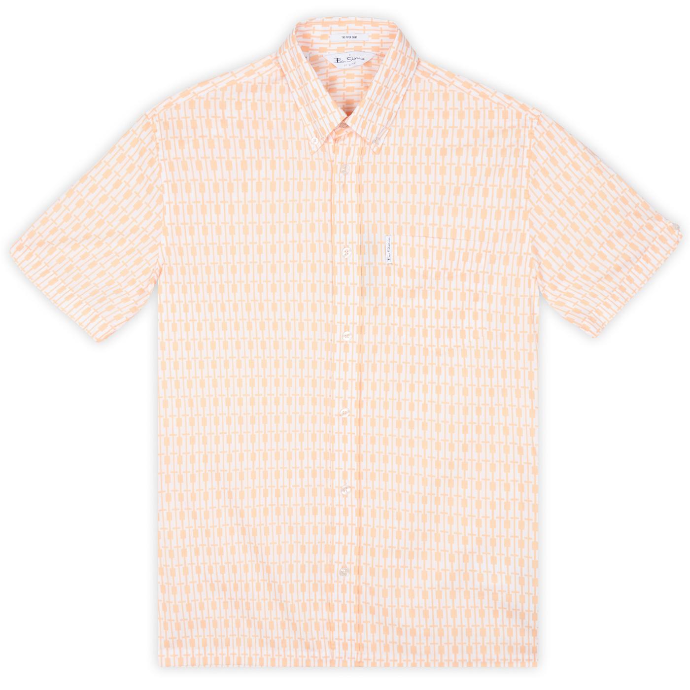 BEN SHERMAN Archive 90s Piper Mod S/S Shirt PEACH