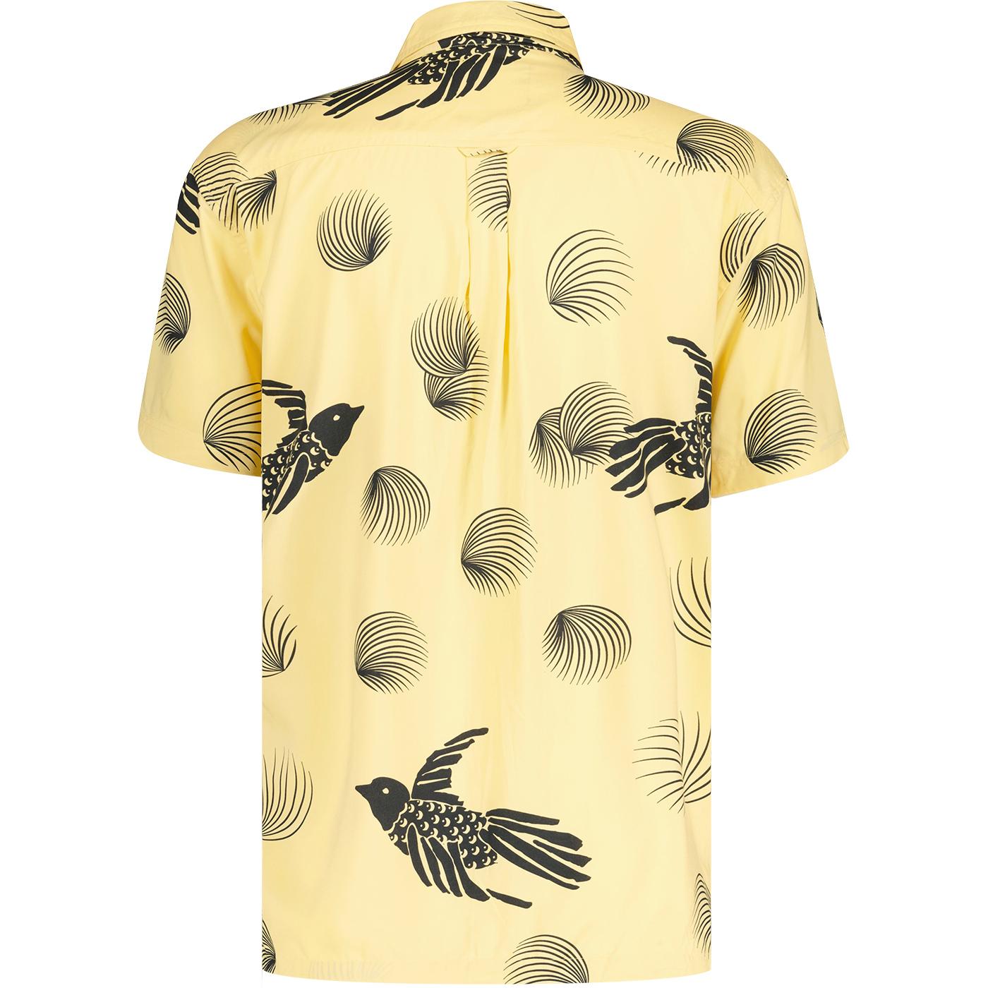 Baird B by Ben Sherman Bird Print Shirt Lemon / M