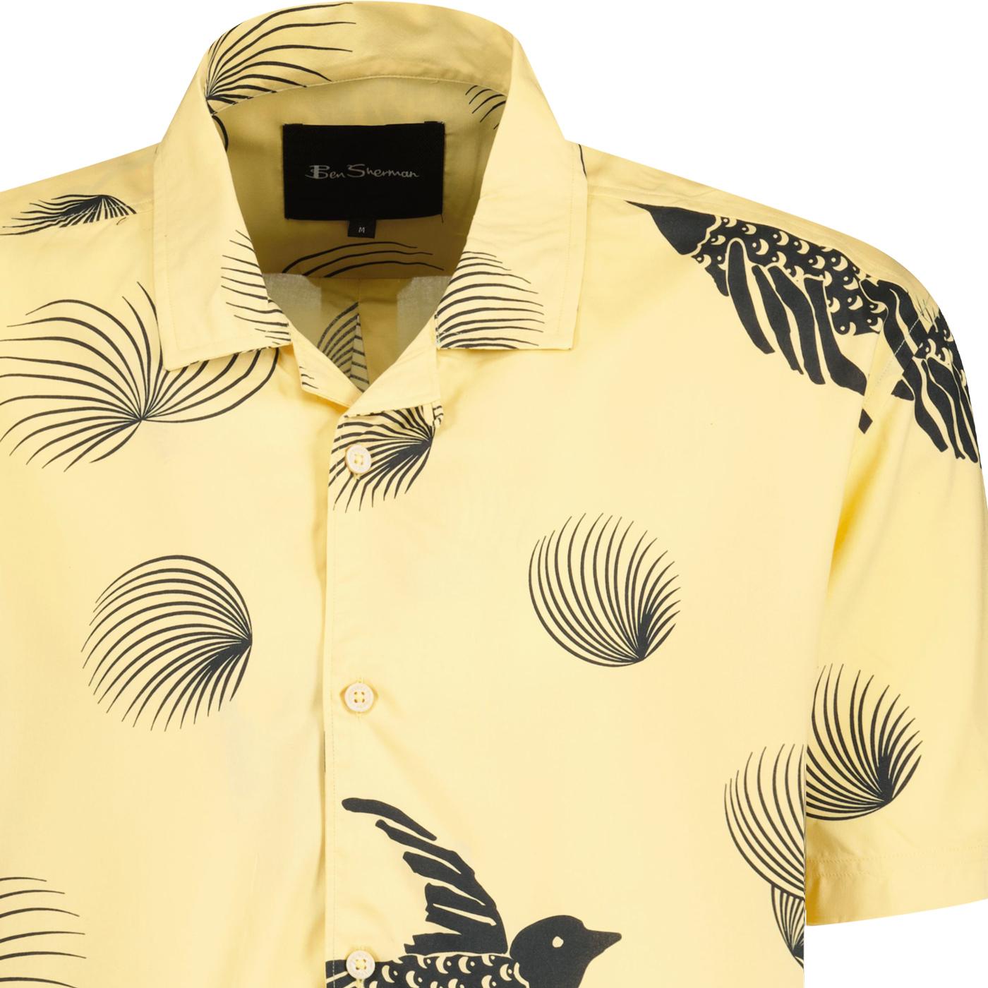 Baird B by Ben Sherman Bird Print Shirt Lemon / M