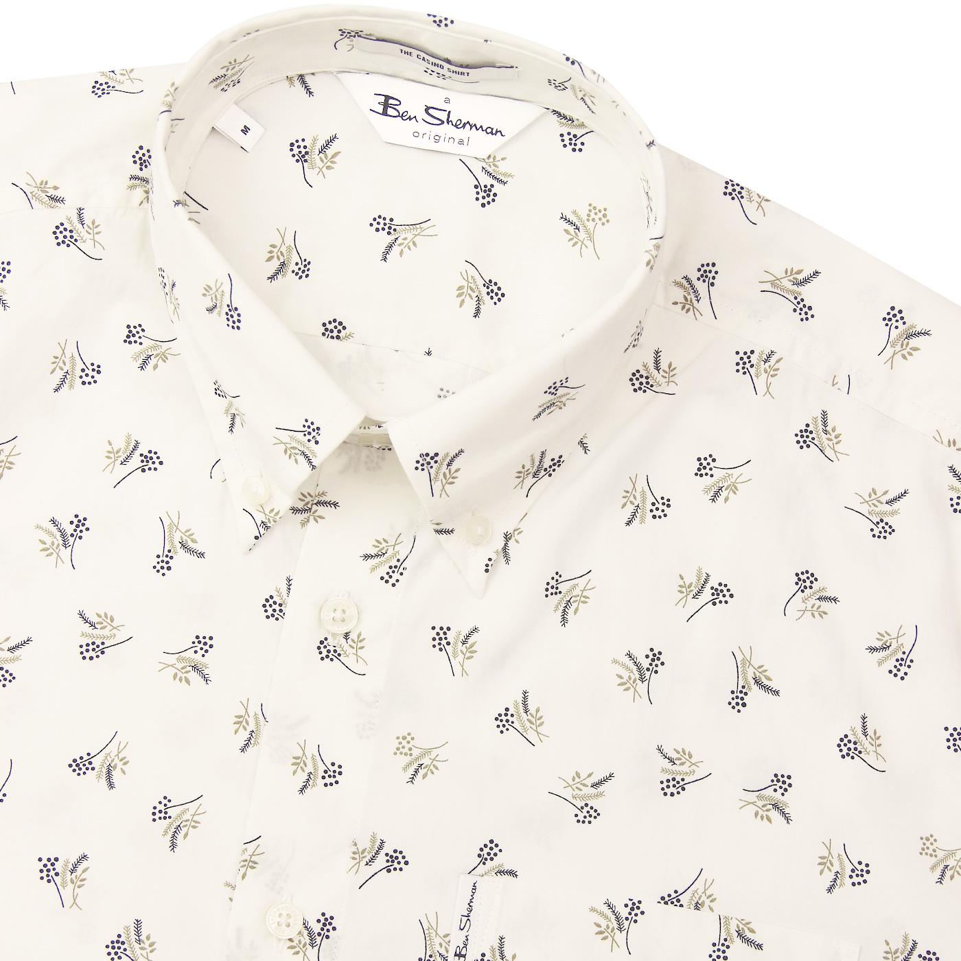 BEN SHERMAN 'Casino' 1970's Archive Print Shirt in White