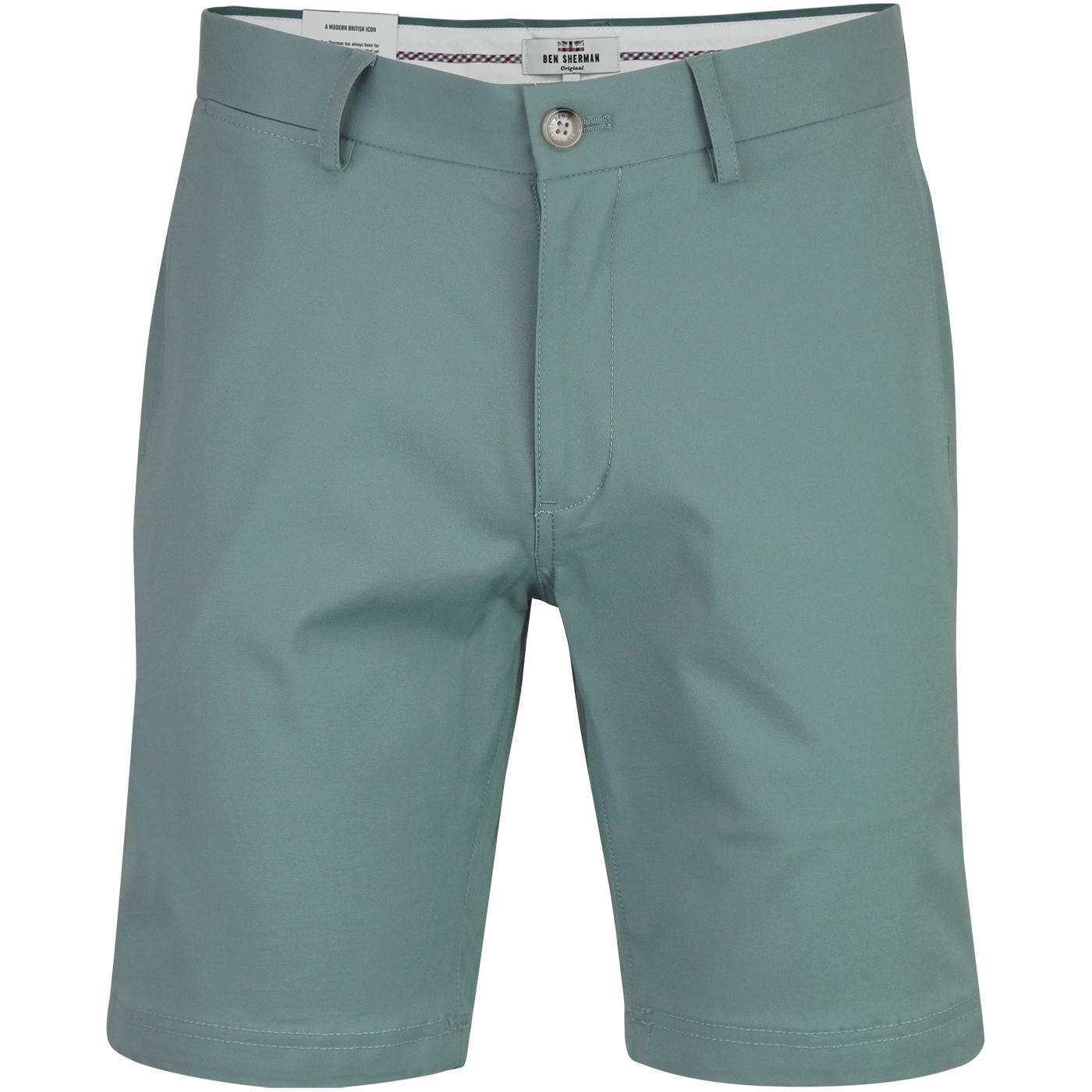 BEN SHERMAN Men's Retro Mod Chino Shorts (Teal)