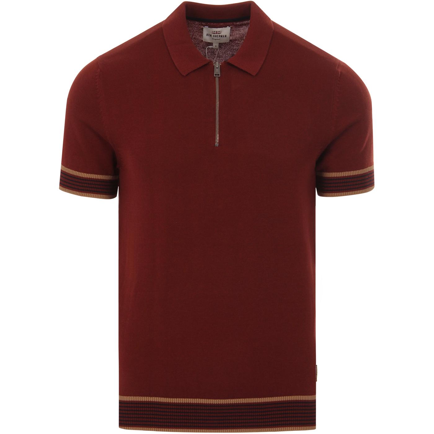 BEN SHERMAN 60s Mod Colour Block Knitted Polo C