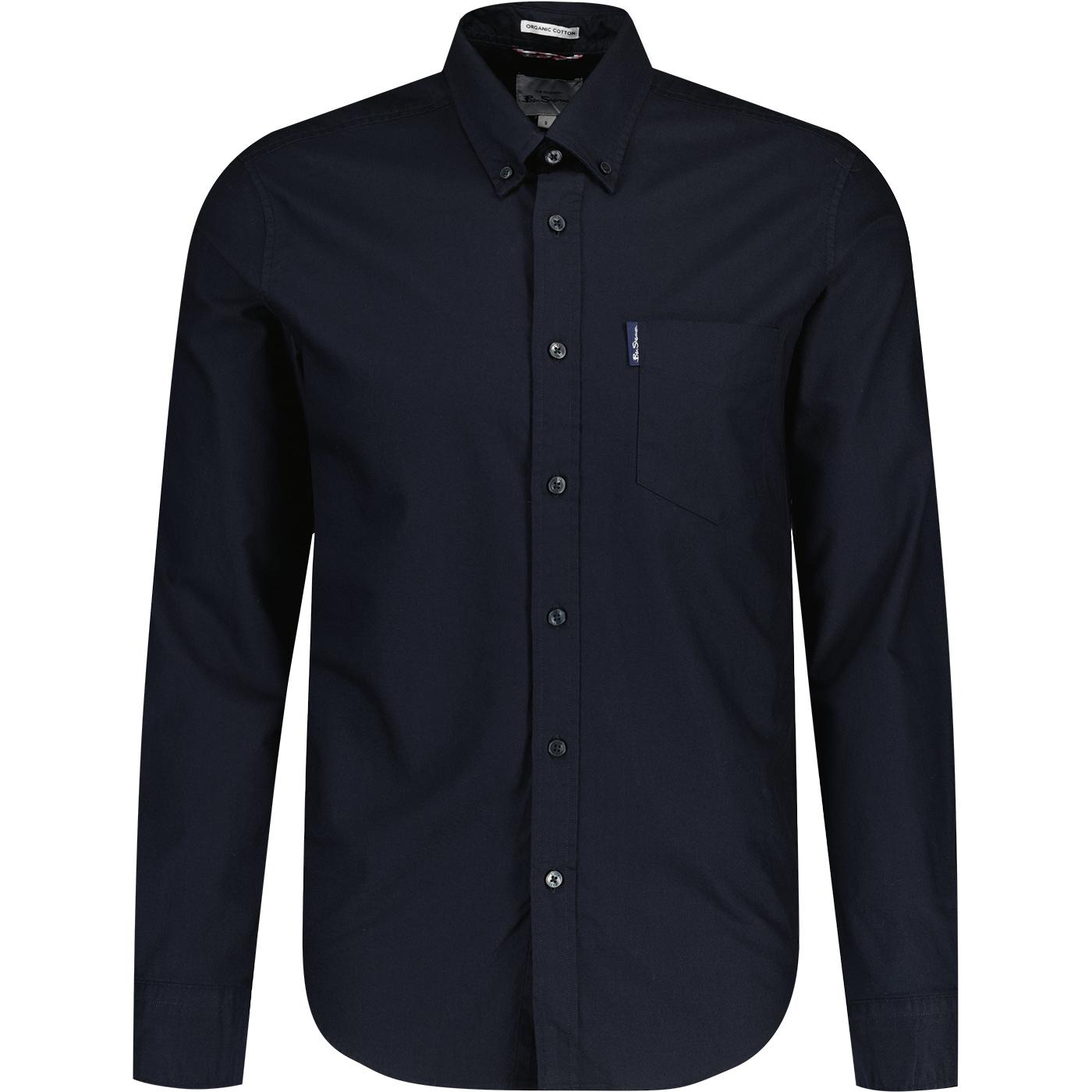 BEN SHERMAN 60s Mod Button Down Oxford Shirt Black