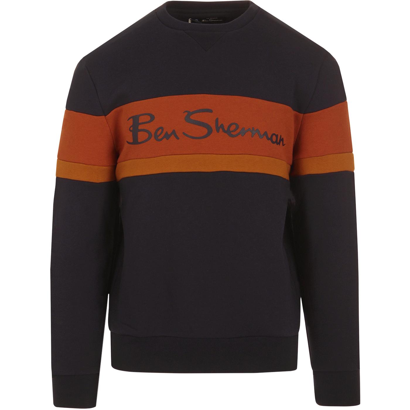 BEN SHERMAN Mens Retro Sports Logo Sweatshirt DN