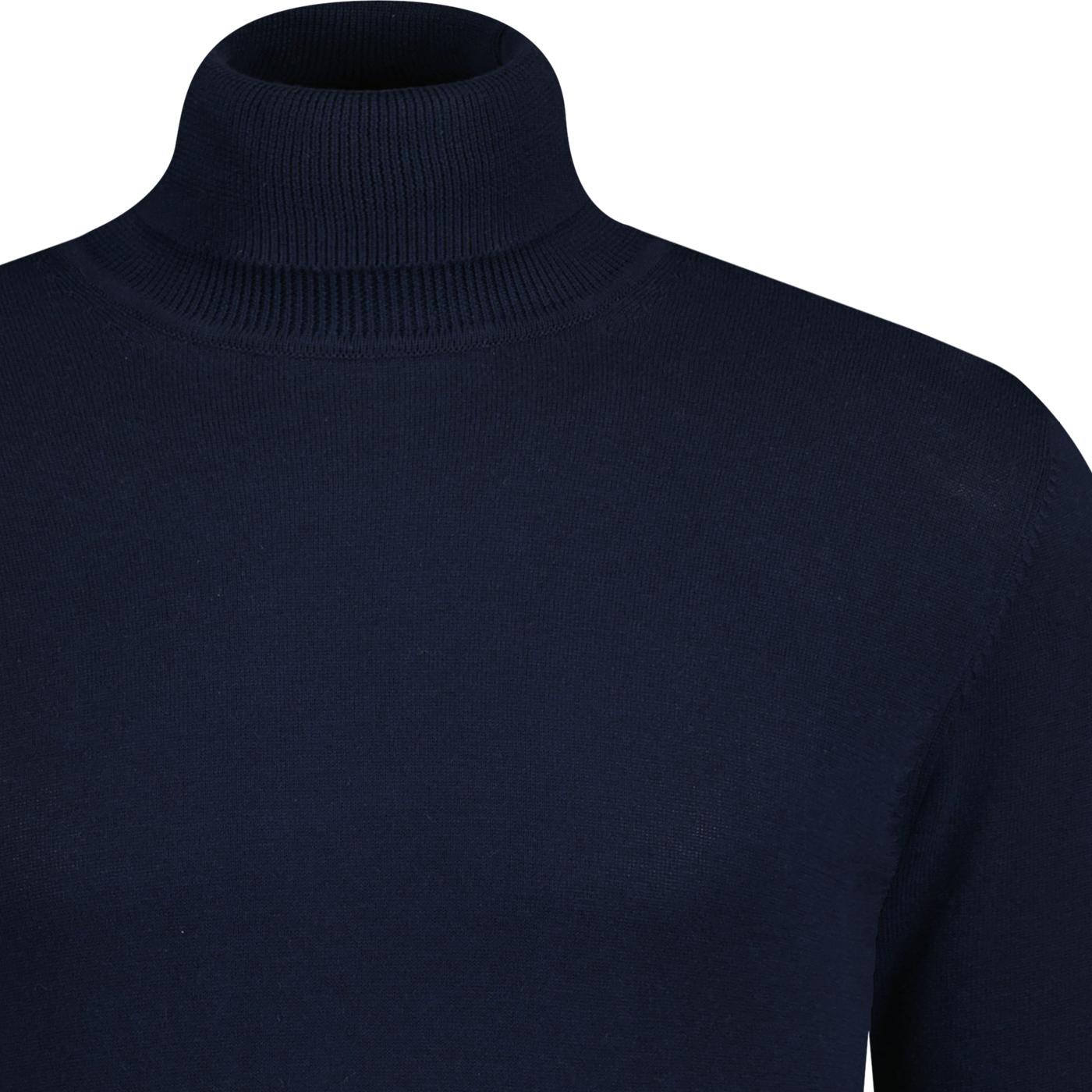 Ben Sherman Beatnik Knitted Roll Neck Jumper in Marine