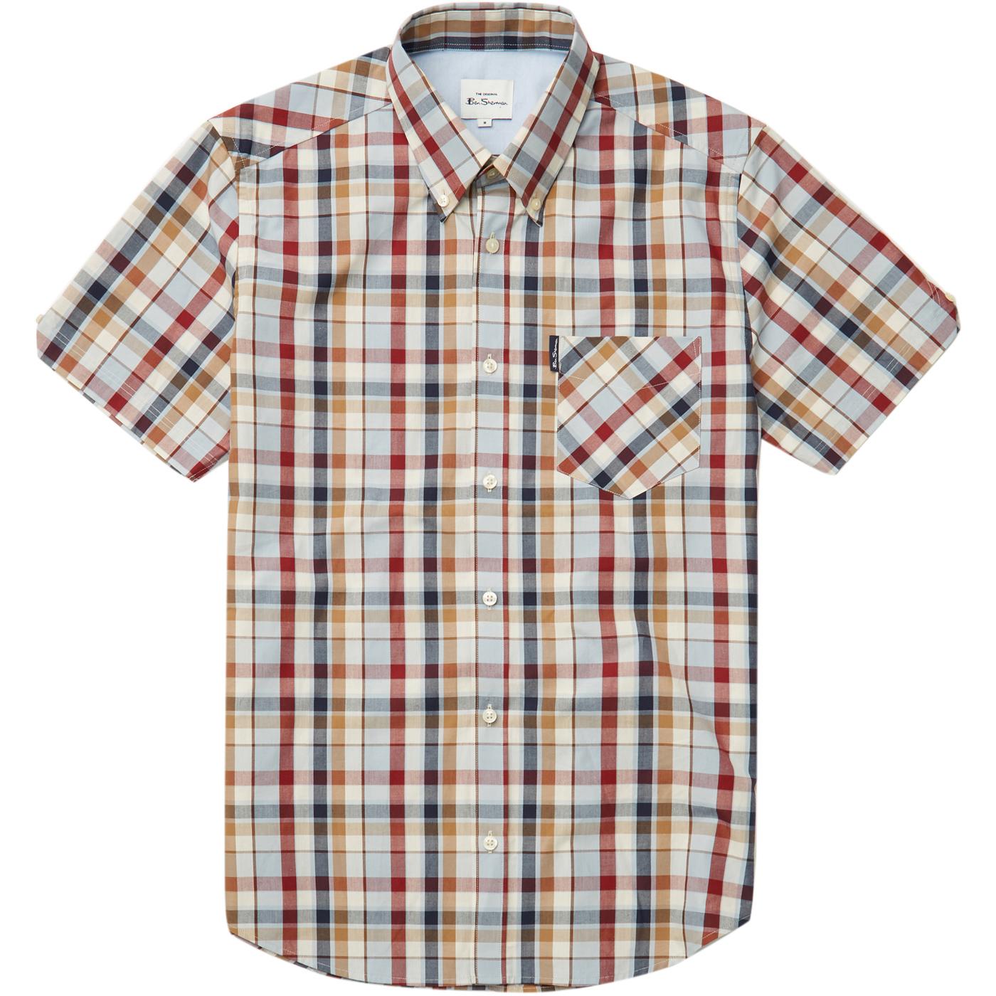 BEN SHERMAN Retro Mod S/S Madras Check Shirt (LB)