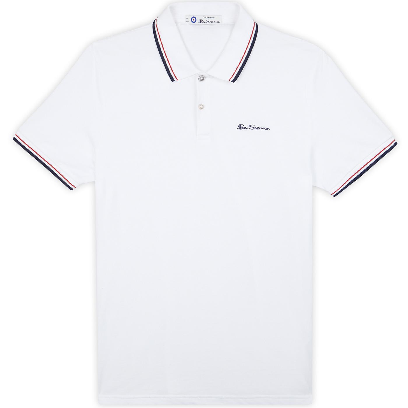 BEN SHERMAN Mod Tipped Signature Polo Top (White)