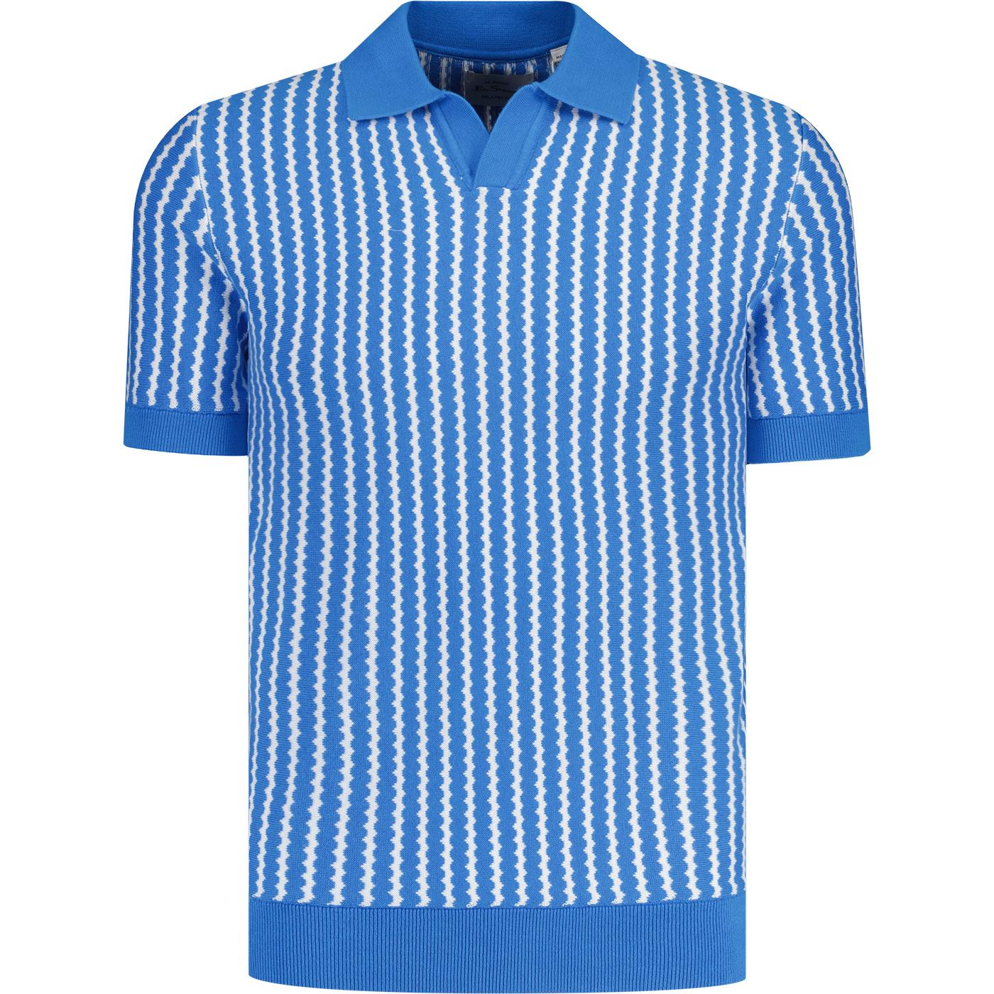 Ben Sherman Vertical Wave Johnny Collar Polo Shirt