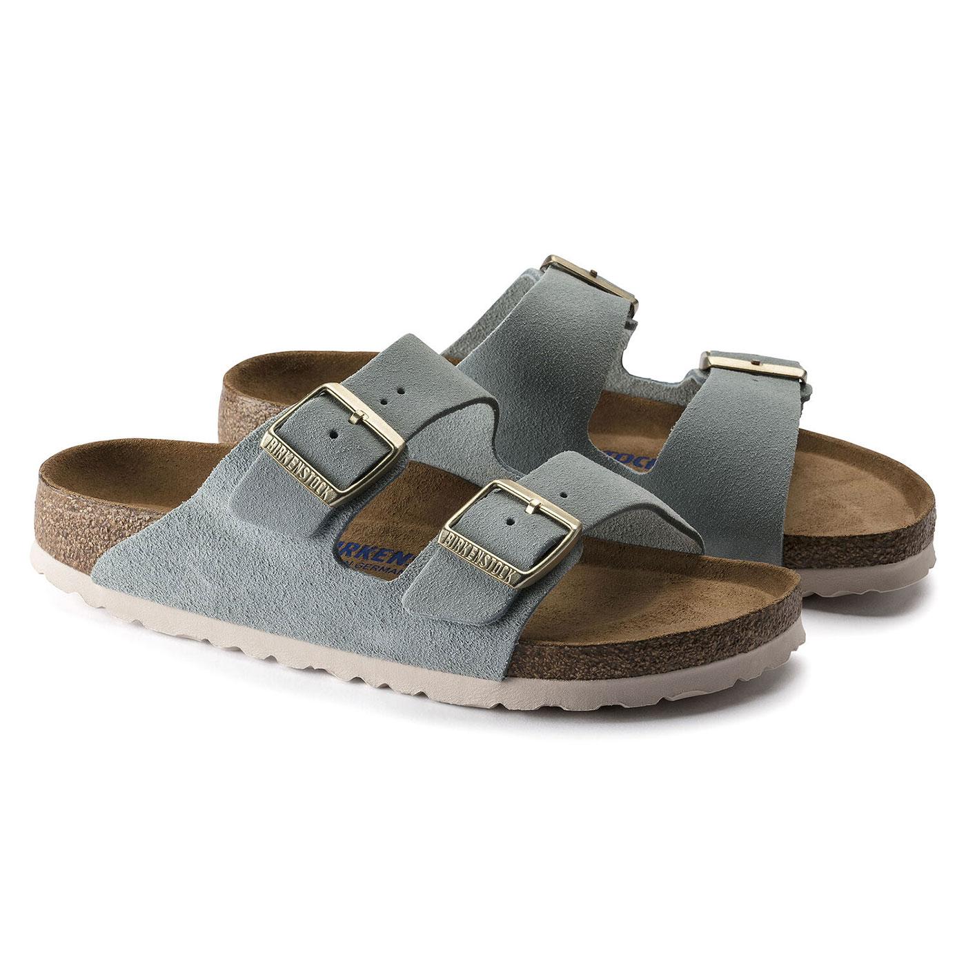 birkenstock arizona soft footbed suede light blue