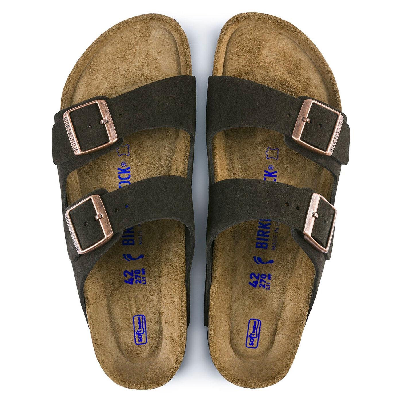 BIRKENSTOCK Arizona Soft Footbed Suede Sandals in Mocha