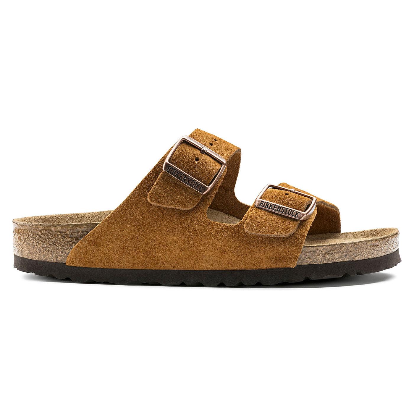 birkenstock arizona sandals in mink suede