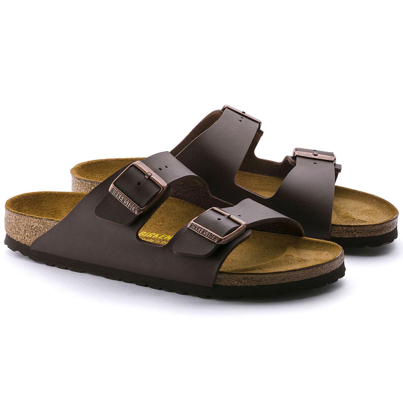 BIRKENSTOCK Arizona Men's 70s Retro 2 Strap Sandals in Dark Brown