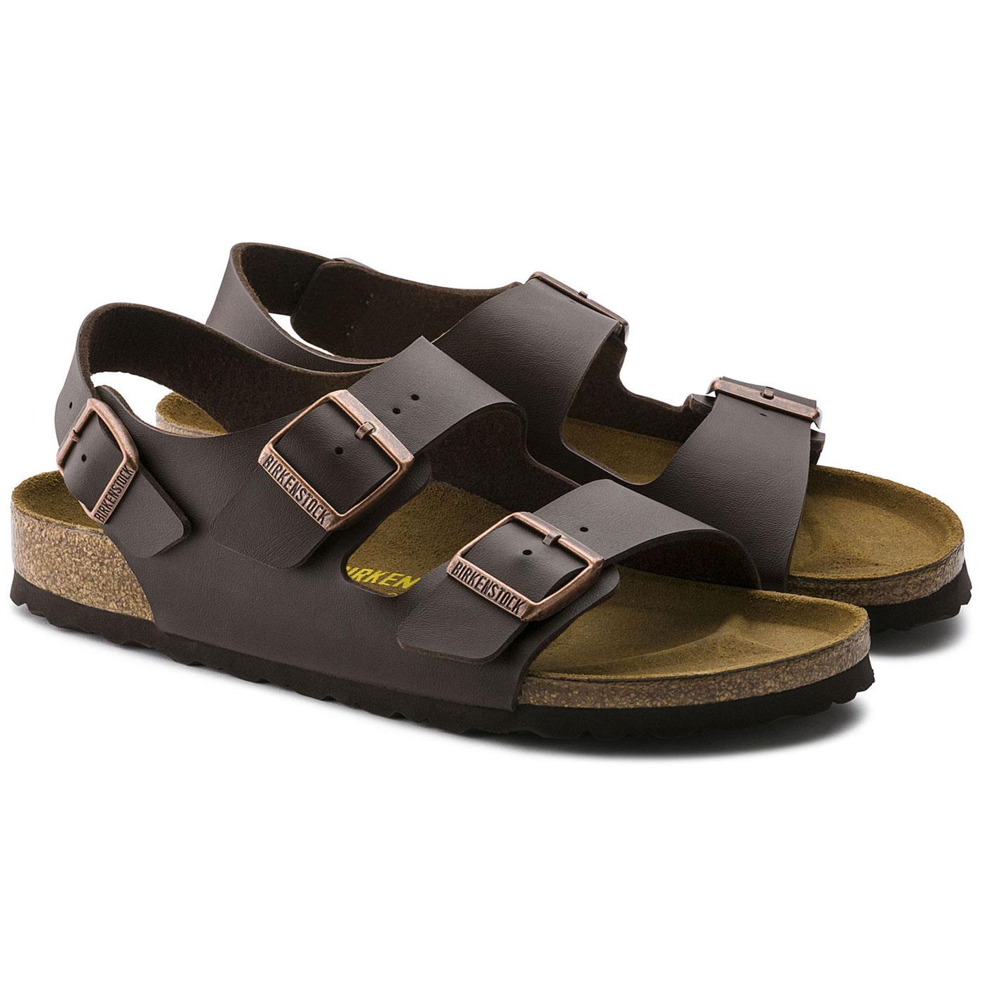 BIRKENSTOCK Milano Retro 70s Mens Sandals In Dark Brown