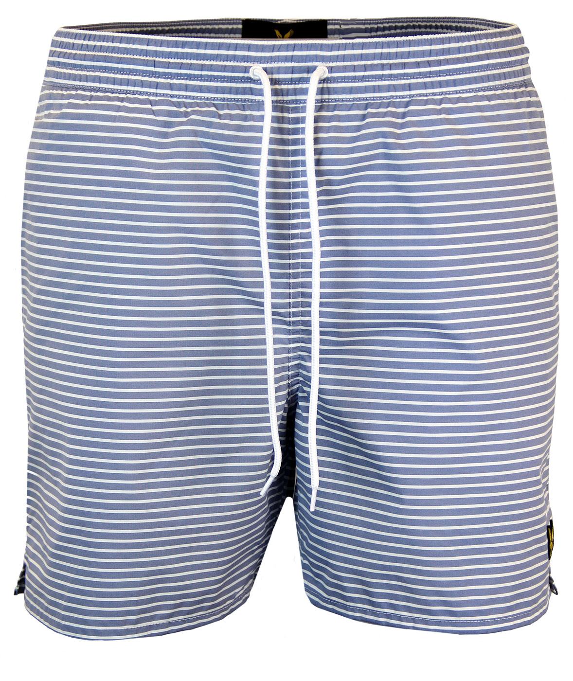 LYLE & SCOTT Retro Mod Stripe Nylon Swim Shorts in Blue