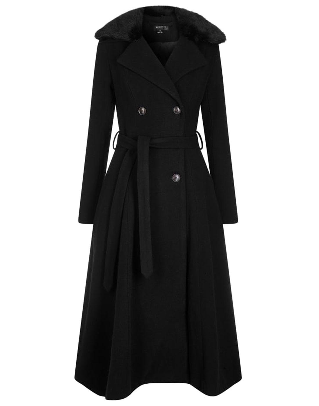 Caron BRIGHT & BEAUTIFUL 60s Faux Fur Collar Coat